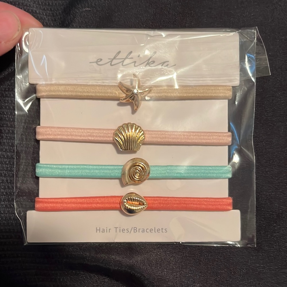 Salty Treasures Hair Tie+ Bracelet Set by Ettika